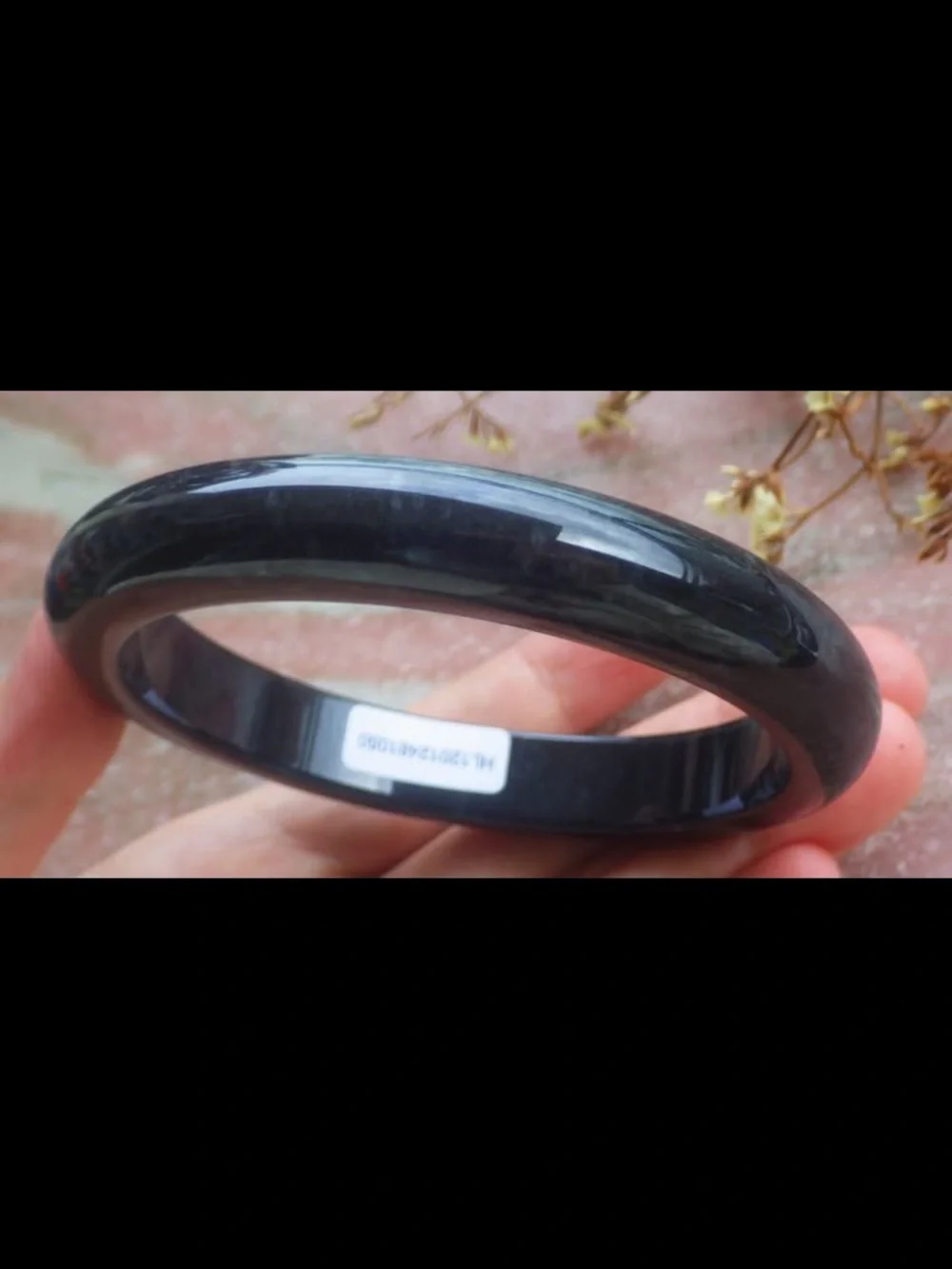 Elegant Black bangle Certificate Jadeite luck Bangle Bracelet 67mm 8.25 inches